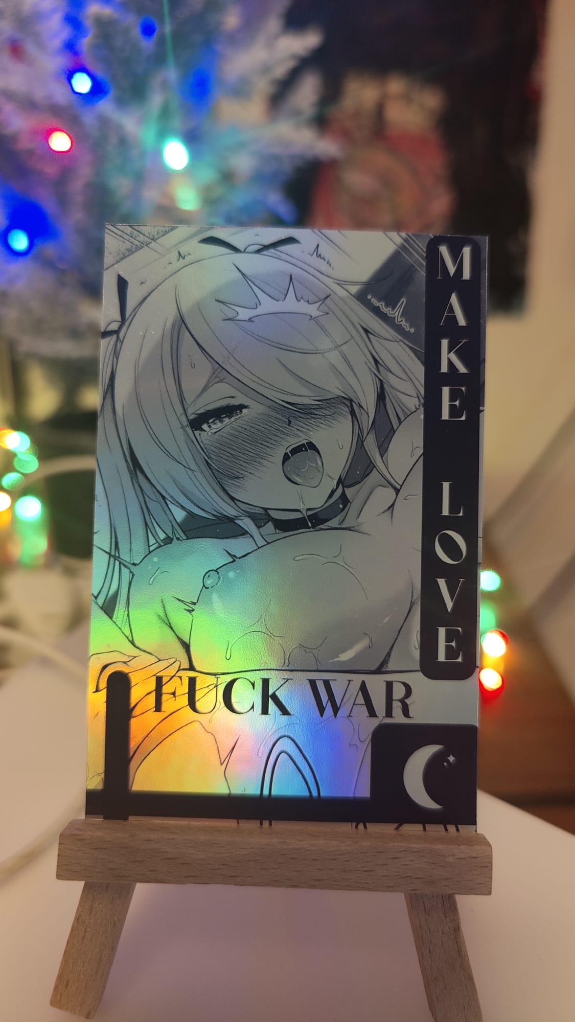 Make Love, Not War – 9-piece anime sticker set | High-quality holographic vinyl stickers